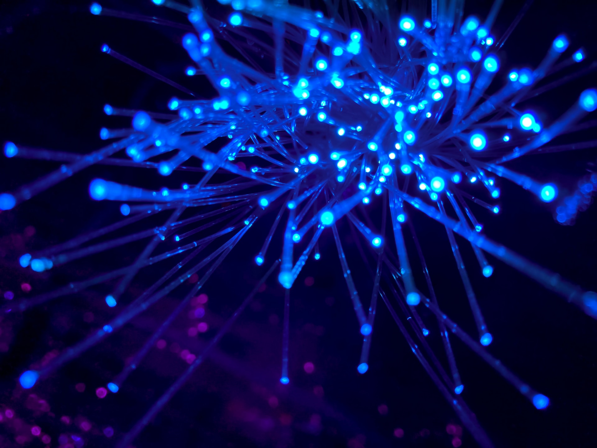 Fiber-optic strands carrying data